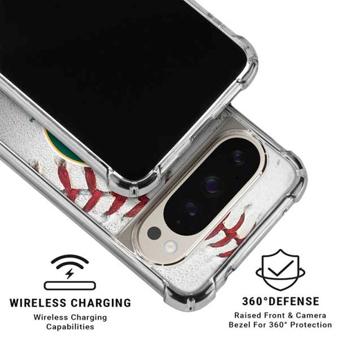 MLB Oakland Athletics Game Ball Pixel 9/9 Pro Clear Case